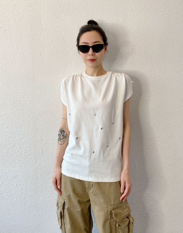 White Buttons Top #250427